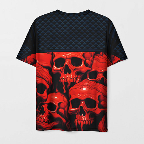 Мужская футболка Расплавленные красные черепа стёжка / 3D-принт – фото 2