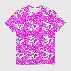 Мужская футболка Розовая гжель