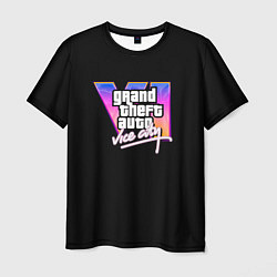 Футболка мужская Gta 6 vice city logo, цвет: 3D-принт