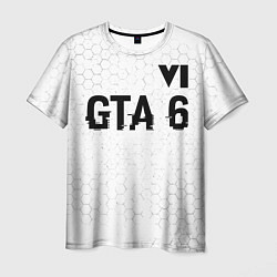 Футболка мужская GTA 6 glitch на светлом фоне посередине, цвет: 3D-принт