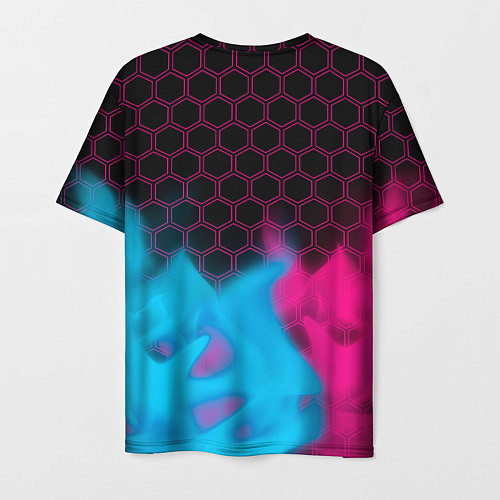 Мужская футболка GTA 6 - neon gradient посередине / 3D-принт – фото 2