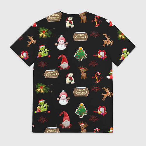 Мужская футболка Много новогодних игрушек / 3D-принт – фото 2