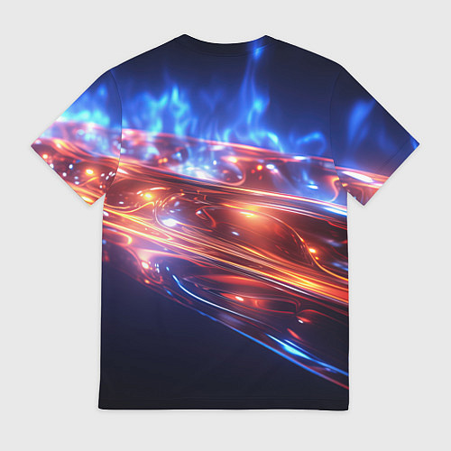 Мужская футболка Оранжевая полоса в движении / 3D-принт – фото 2