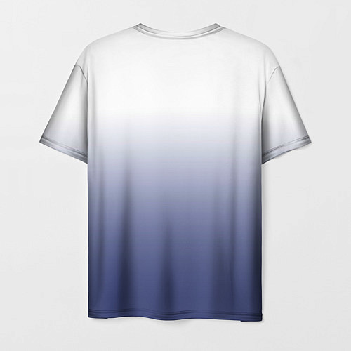 Мужская футболка Туманный градиент бело-синий / 3D-принт – фото 2