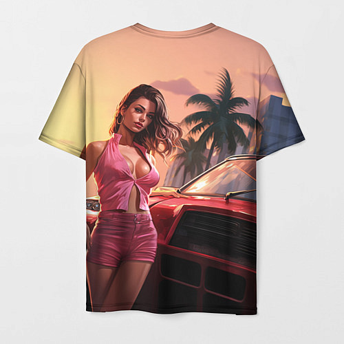 Мужская футболка GTA 6 girl vice city / 3D-принт – фото 2