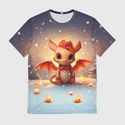 Футболка мужская Ветрокрылый огневик дракон, цвет: 3D-принт