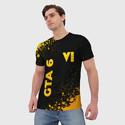 Футболка мужская GTA 6 - gold gradient вертикально, цвет: 3D-принт — фото 2