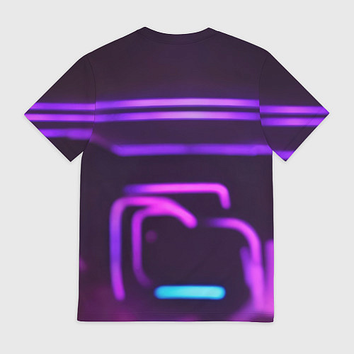 Мужская футболка Неоновый футуристичный гонщик / 3D-принт – фото 2