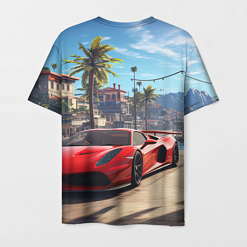 Мужская футболка GTA 6 red auto / 3D-принт – фото 2