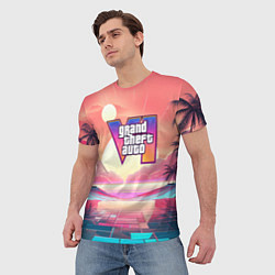 Футболка мужская GTA 6 retro abstract, цвет: 3D-принт — фото 2