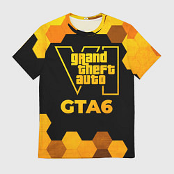 Футболка мужская GTA6 - gold gradient, цвет: 3D-принт