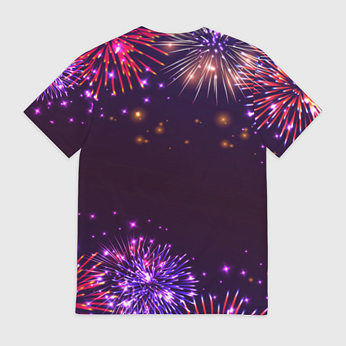 Мужская футболка Праздничный пилот: фейерверк / 3D-принт – фото 2