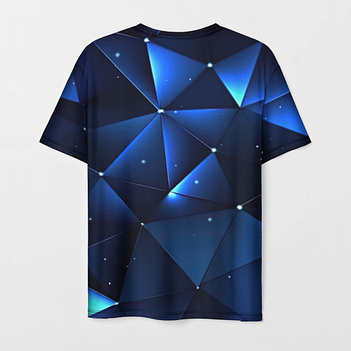 Мужская футболка Синяя геометрическая абстракция / 3D-принт – фото 2