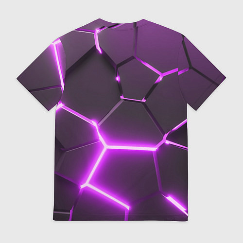 Мужская футболка GTA 6 лого на фоне разлома фиолетовых плит / 3D-принт – фото 2