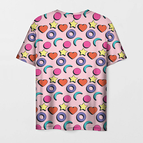 Мужская футболка Современный узор с сердечной звездой и кругом / 3D-принт – фото 2