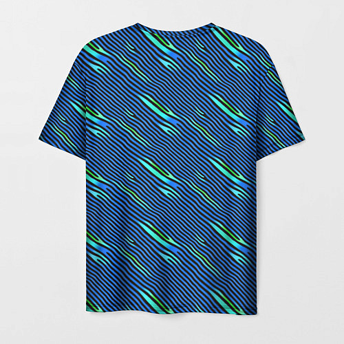 Мужская футболка Синие и чёрные линии / 3D-принт – фото 2