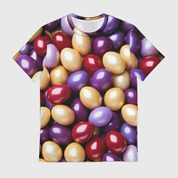 Мужская футболка Красные и фиолетовые пасхальные яйца