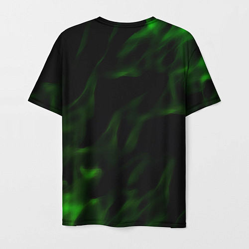 Мужская футболка Fortnite языки пламени зелёный / 3D-принт – фото 2