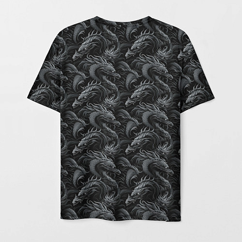 Мужская футболка Черные драконы паттерн / 3D-принт – фото 2