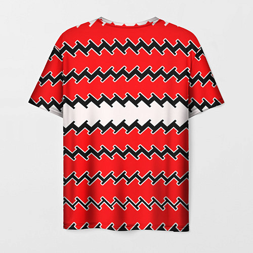 Мужская футболка White and red stripes / 3D-принт – фото 2