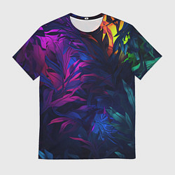 Мужская футболка Абстрактный камуфляж в кислотных абстрактных пятна
