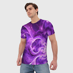 Футболка мужская Фиолетовая фрактальная абстракция, цвет: 3D-принт — фото 2