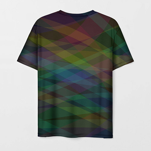 Мужская футболка Разноцветные полосы на тёмном / 3D-принт – фото 2