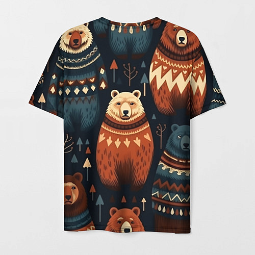 Мужская футболка Медведи индейцы / 3D-принт – фото 2