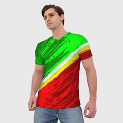 Футболка мужская Расцветка Зеленоградского флага, цвет: 3D-принт — фото 2
