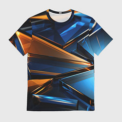 Футболка мужская Синии стеклянные осколки, цвет: 3D-принт