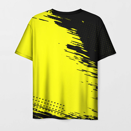 Мужская футболка Cyberpunk 2077 краски на чёрном / 3D-принт – фото 2