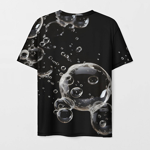 Мужская футболка Пузыри на черном / 3D-принт – фото 2