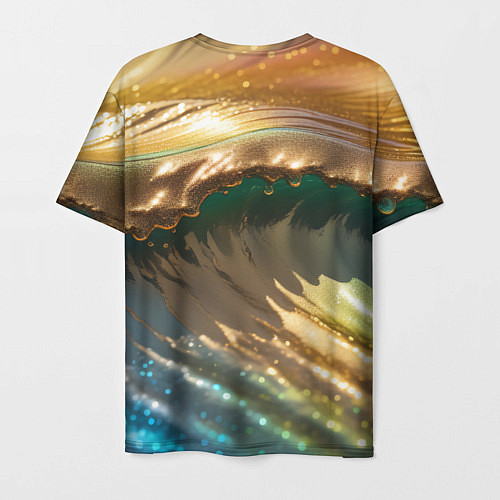 Мужская футболка Перламутровые блестящие волны радужных цветов / 3D-принт – фото 2