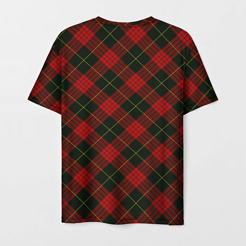 Мужская футболка Красно-зелёный клетчатый / 3D-принт – фото 2
