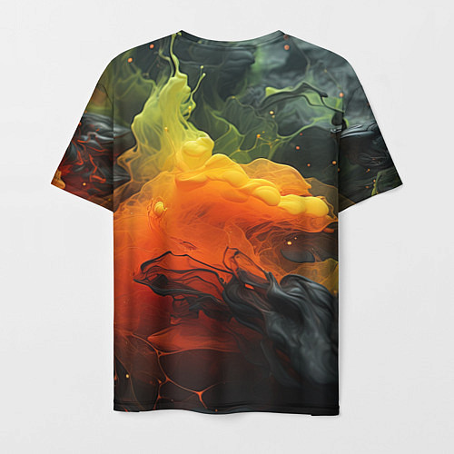 Мужская футболка Взрыв оранжевой краски / 3D-принт – фото 2