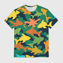 Мужская футболка Камуфляж силуэты рыбок