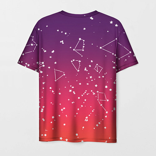 Мужская футболка Созвездия в розовом небе / 3D-принт – фото 2