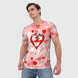Футболка мужская Влюбленный взляд сердца, цвет: 3D-принт — фото 2