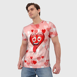 Футболка мужская Влюбленное сердечко, цвет: 3D-принт — фото 2