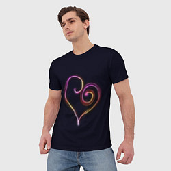 Футболка мужская Неоновое сердечко, цвет: 3D-принт — фото 2