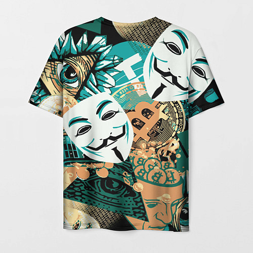 Мужская футболка Криптавалюта с маской Виндетта / 3D-принт – фото 2
