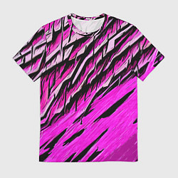 Мужская футболка Розовые и чёрные полосы