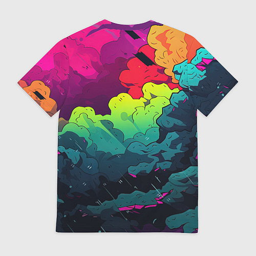 Мужская футболка Кислотная яркая абстракция / 3D-принт – фото 2