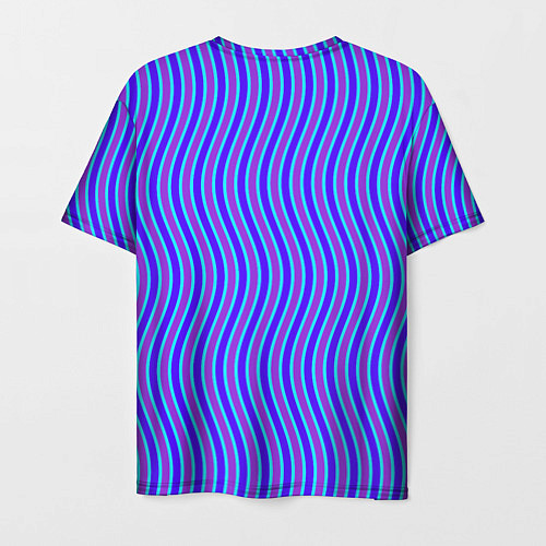 Мужская футболка Неоновые волнистые полосы / 3D-принт – фото 2