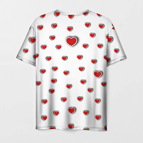 Мужская футболка Стикер наклейка мишка и сердце объемный рисунок / 3D-принт – фото 2