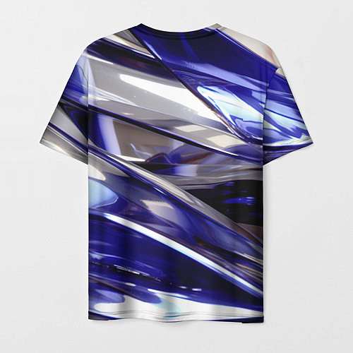 Мужская футболка Синие и белые полосы абстракции / 3D-принт – фото 2