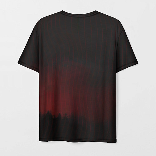 Мужская футболка Филин в красных тенях / 3D-принт – фото 2