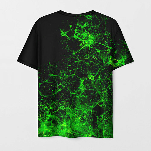 Мужская футболка Неоновый зеленый дым / 3D-принт – фото 2