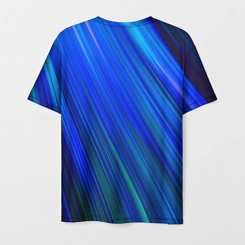 Мужская футболка Неоновые синии линии / 3D-принт – фото 2