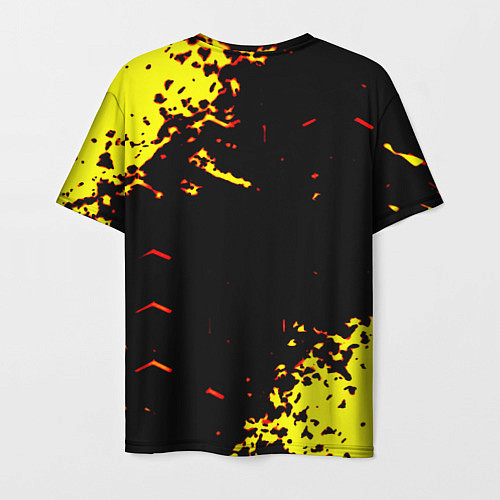 Мужская футболка Liverpool жёлтые краски текстура / 3D-принт – фото 2